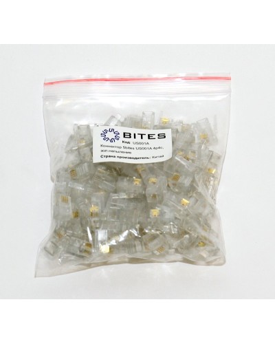 US010A (100шт). Телефонный разъем 4P4C (RJ-11). 5bites в Тамбове