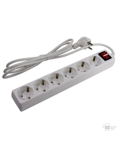 SP6W-230. Сетевой фильтр 6 розеток, 3м, белый. 5bites в Тамбове