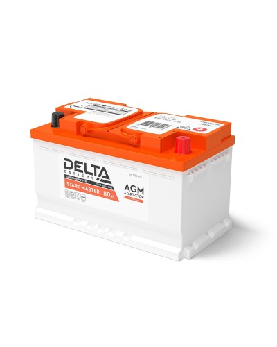 Delta START MASTER AGM 1280 (80 Ah). Аккумулятор автомобильный герметичный свинцово-кислотный. Delta в Тамбове