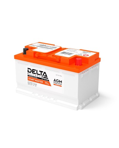Delta START MASTER AGM 1270 (70 Ah). Аккумулятор автомобильный герметичный свинцово-кислотный. Delta в Тамбове