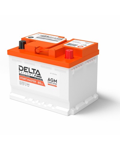 Delta START MASTER AGM 1260 (60 Ah). Аккумулятор автомобильный герметичный свинцово-кислотный. Delta в Тамбове