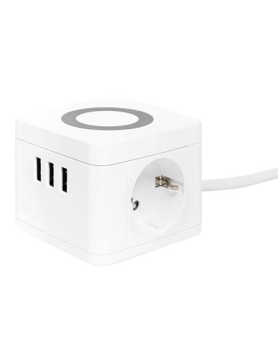 Удлинитель Куб 2 гнезда 3USB 2,4А+зарядное устройство 1,3 метра 1мм2. Удлинитель Куб. EKF в Тамбове