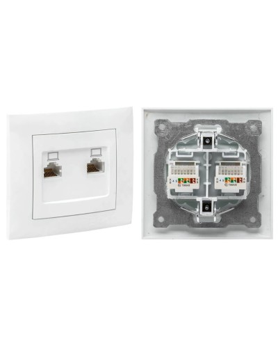 Валенсия розетка комп RJ-45 2-местная (EWK02-035-10). Розетка комп RJ-45 2-местная. EKF в Тамбове