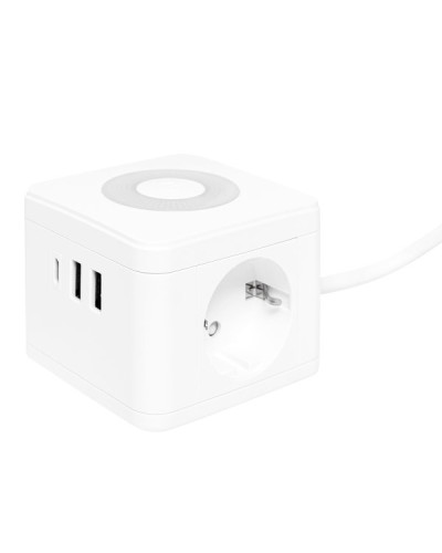 Удлинитель Куб 2 гнезда 2USB 2,4А+Type C + Ночник 1,3 метра 1мм2. Удлинитель Куб. EKF в Тамбове