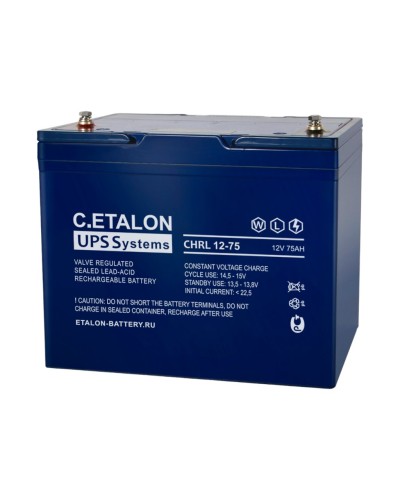 C.ETALON CHRL 12-75. Аккумулятор герметичный свинцово-кислотный. ETALON в Тамбове