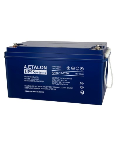 A.ETALON AHRX 12-670W (150). Аккумулятор герметичный свинцово-кислотный. ETALON в Тамбове