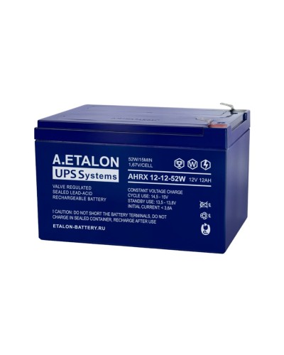 A.ETALON AHRX 12-12-52W. Аккумулятор герметичный свинцово-кислотный. ETALON в Тамбове