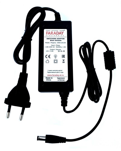 36W/12V/3A. Импульсный блок питания в пластиковом корпусе. FARADAY в Тамбове