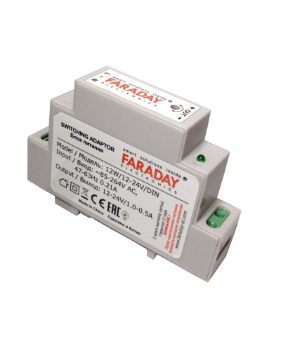 12W/12-24V/DIN. Блок питания. FARADAY в Тамбове