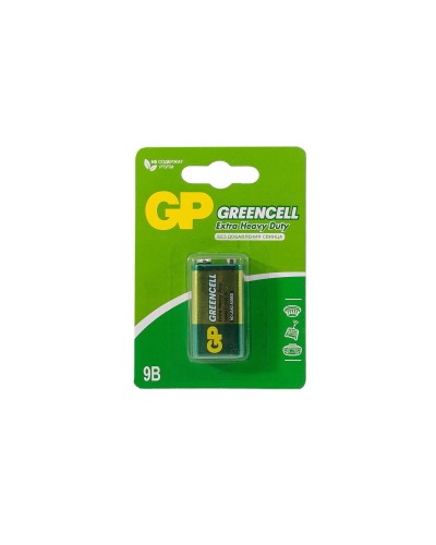 GP GreenCell 9V Крона (GP 1604GLF-2CR1), БЛИСТЕР. Солевая батарейка. GP Batteries в Тамбове