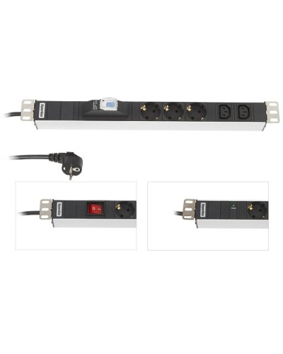 SHE19-6SH-B-2.5EU. Блок розеток 19. Hyperline в Тамбове