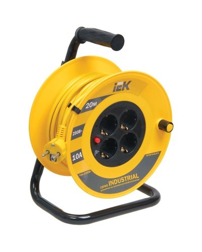 УК20 4 места, 20м (WKP15-16-04-20). Удлинитель на катушке Industrial. IEK в Тамбове