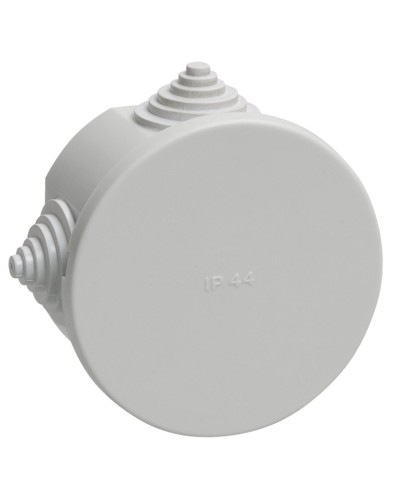 Коробка распаячная КМ41237 D75х40 открытой проводки IP44 4 гермоввода серая (UKO11-075-040-000-K41-44). Коробка распаячная безгалогенная (HF). IEK в Тамбове