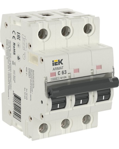 M10N 3P C 63А 10кА ARMAT (AR-M10N-3-C063). Автоматический выключатель. IEK в Тамбове