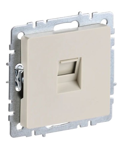 Розетка RJ45 РК10-БрКр кат.5E бежевый BRITE (BR-K10-1-K10). Розетка компьютерная. IEK в Тамбове