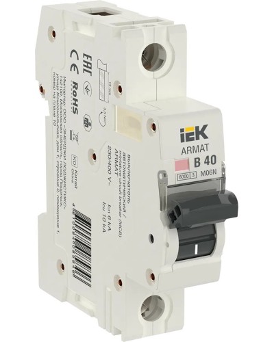 M06N 1P B 40А 6кА ARMAT (AR-M06N-1-B040). Автоматический выключатель. IEK в Тамбове