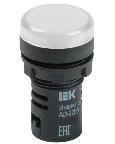 Лампа AD22DS (LED) матрица D22 мм 24В AC/DC белый (BLS10-ADDS-024-K01). Светосигнальный индикатор. IEK в Тамбове