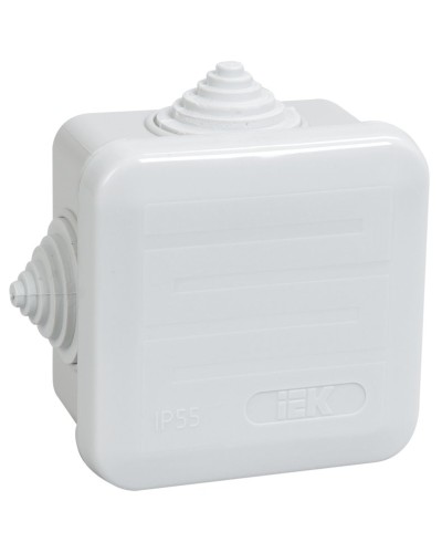 Коробка распаячная КМ41236 70х70х40 открытой проводки IP44 4 гермоввода серая (UKOZ11-070-070-040-K41-44). Коробка распаячная безгалогенная (HF) с защелкивающейся крышкой. IEK в Тамбове