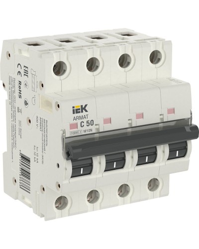 M10N 4P C 50А 10кА ARMAT (AR-M10N-4-C050). Автоматический выключатель. IEK в Тамбове