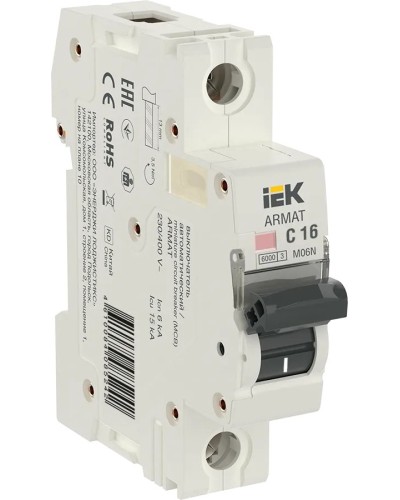 M06N 1P C 16А 6кА ARMAT (AR-M06N-1-C016). Автоматический выключатель. IEK в Тамбове