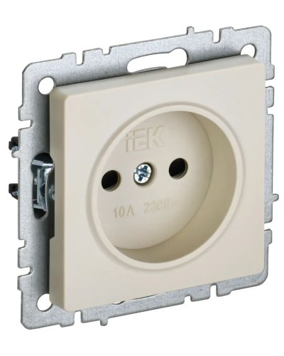 Розетка без з/к РСш10-2-БрКр бежевый BRITE (BR-R13-10-K10). Розетка без заземления с защитными шторками. IEK в Тамбове