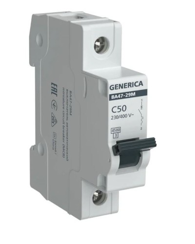 GENERICA ВА47-29М 1P C 50А 4,5кА (MVA21-1-050-C-G). Автоматический выключатель. IEK в Тамбове