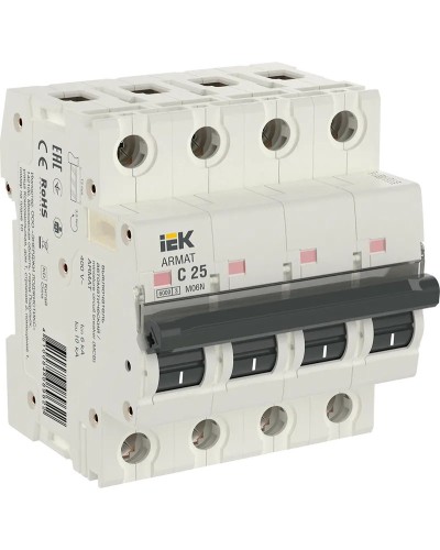 M06N 4P C 25А 6кА ARMAT (AR-M06N-4-C025). Автоматический выключатель. IEK в Тамбове