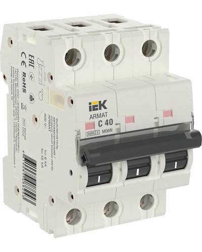 M06N 3P C 40А 6кА ARMAT (AR-M06N-3-C040). Автоматический выключатель. IEK в Тамбове