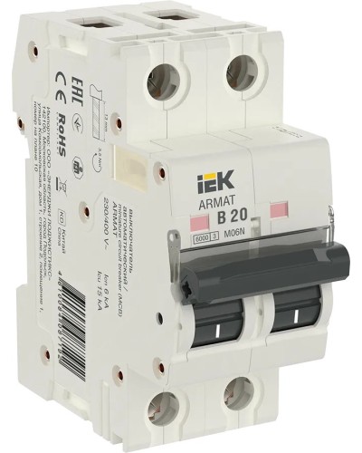 M06N 2P B 20А 6кА ARMAT (AR-M06N-2-B020). Автоматический выключатель. IEK в Тамбове