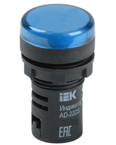 Лампа AD22DS (LED) матрица D22мм синий 24В AC/DC (BLS10-ADDS-024-K07). Светосигнальный индикатор. IEK в Тамбове
