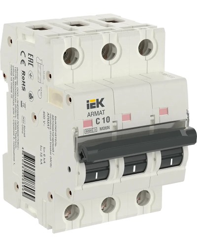 M06N 3P C 10А 6кА ARMAT (AR-M06N-3-C010). Автоматический выключатель. IEK в Тамбове