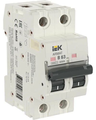 M06N 2P B 63А 6кА ARMAT (AR-M06N-2-B063). Автоматический выключатель. IEK в Тамбове