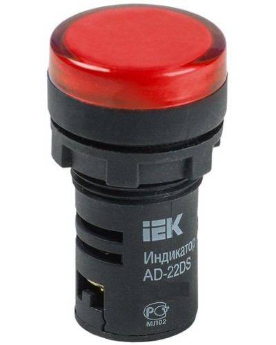 Лампа AD22DS (LED) матрица D22мм красный 12В AC/DC (BLS10-ADDS-012-K04). Светосигнальный индикатор. IEK в Тамбове