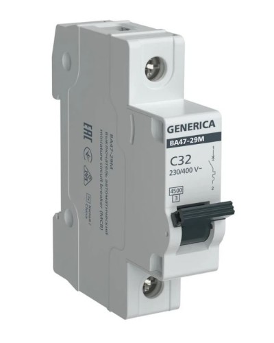 GENERICA ВА47-29М 1P C 32А 4,5кА (MVA21-1-032-C-G). Автоматический выключатель. IEK в Тамбове