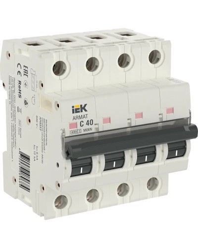 M06N 4P C 40А 6кА ARMAT (AR-M06N-4-C040). Автоматический выключатель. IEK в Тамбове