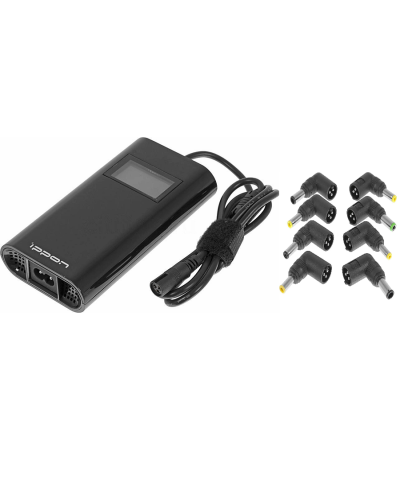 Блок питания Ippon D90U автоматический 90W 15V-19.5V 8-connectors 4.5A 1xUSB 2.1A, LCD индикатор (654527). Блок питания. Ippon в Тамбове