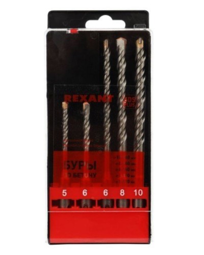 Набор буров, бетон 5-6х110, 6-8-10х160 мм, 5 шт, SDS PLUS Kranz (KR-91-0406): Аксессуар для электроинструмента в Тамбове