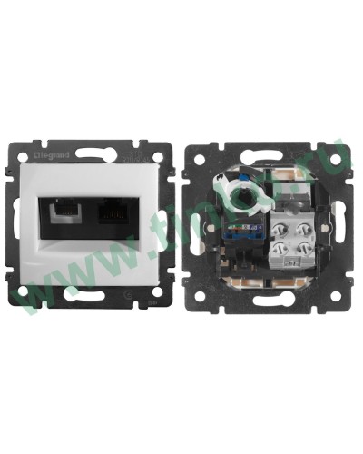 Розетка Valena 2xRJ11+RJ45 Cat.6, белый (770080). Розетка. LegranD в Тамбове