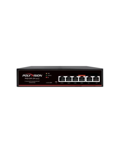 PND-04P-2M v.2. Коммутатор 6-портовый с функцией PoE. Polyvision в Тамбове