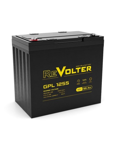 Revolter GPL 1255. Аккумулятор автомобильный герметичный свинцово-кислотный. Revolter в Тамбове