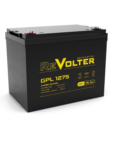 Revolter GPL 1275. Аккумулятор автомобильный герметичный свинцово-кислотный. Revolter в Тамбове
