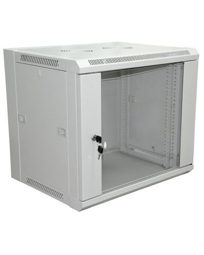 Шкаф телекоммуникационный 19 настенный 9U 600×450×500 мм (ШxГxВ) - передняя дверь стекло, боковые стенки съемные (разобранный) RAL 7035 (04-2201). Шкаф телекоммуникационный 19 настенный 9U. Rexant в Тамбове
