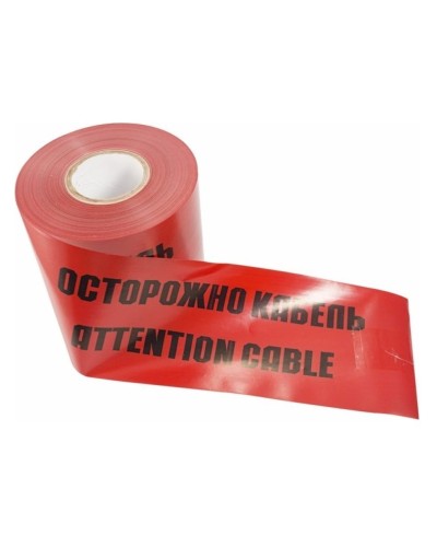 Лента сигнальная «Осторожно кабель» 150 мм х 100 м REXANT, цвет красный/черный (19-3015): Лента сигнальная предупредительная в Тамбове