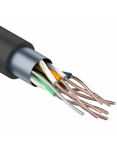 F/UTP, CAT 5e, PE, 4PR, 24AWG, OUTDOOR, SOLID, черный, 305м REXANT (01-0146-1). Кабель «витая пара» (LAN) для структурированных систем связи. Rexant в Тамбове