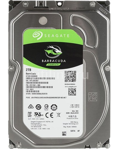 HDD 2000 GB (2 TB) SATA-III Barracuda (ST2000DM008). Жесткий диск (HDD) для видеонаблюдения. Seagate в Тамбове