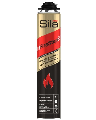Пена огнестойкая Sila Pro B1 Firestop 65, 850 мл: Пена монтажная профессиональная в Тамбове