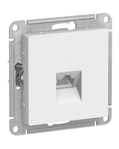 AtlasDesign розетка RJ45, кат. 5Е, 1-местная, скрытой установки, механизм, белый (ATN000183). Розетка компьютерная. Systeme Electric в Тамбове