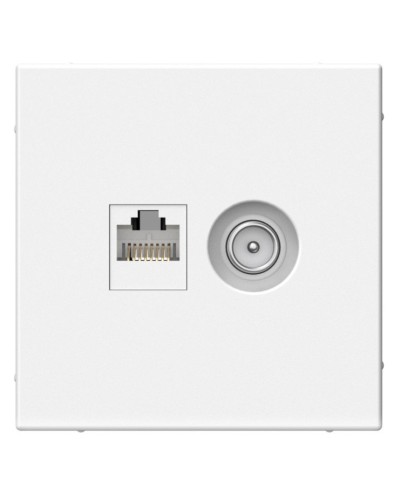 ArtGallery розетка двойная RJ45+TV, кат. 5Е, скрытой установки, механизм, белый (GAL000189). Розетка компьютерная + TV. Systeme Electric в Тамбове