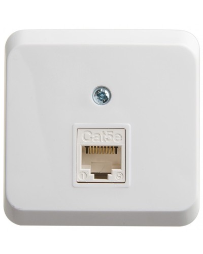 Этюд розетка RJ45 1-местная, кат. 5Е, открытой установки, белый (KOMA-001B). Розетка компьютерная. Systeme Electric в Тамбове