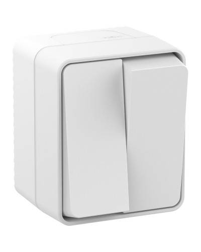 AtlasDesign PROFI54 выключатель 2-клавишный, открытой установки, белый (ATN540151). Выключатель. Systeme Electric в Тамбове
